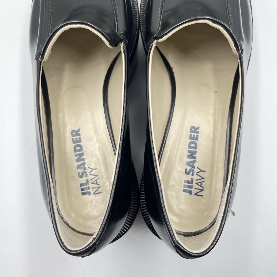 ジルサンダー　ネイビー　超厚底　ローファー　レザー　黒　23cm