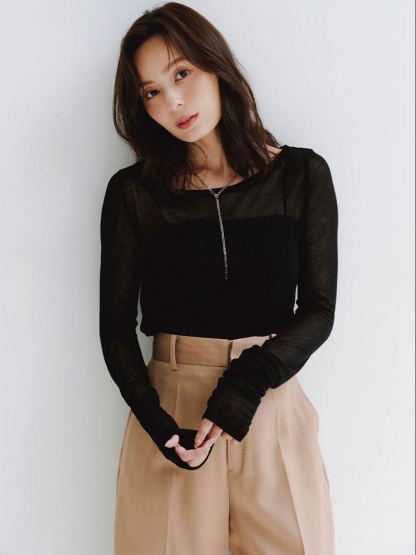 完売商品 新品未使用 anuans シアーロングスリーブT シャツ アニュアンス