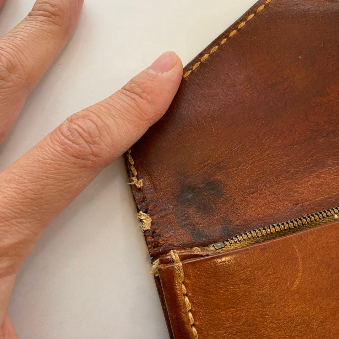 廃番 希少 HENRY CUIR アンリークイール ステッチ 長財布 レザー