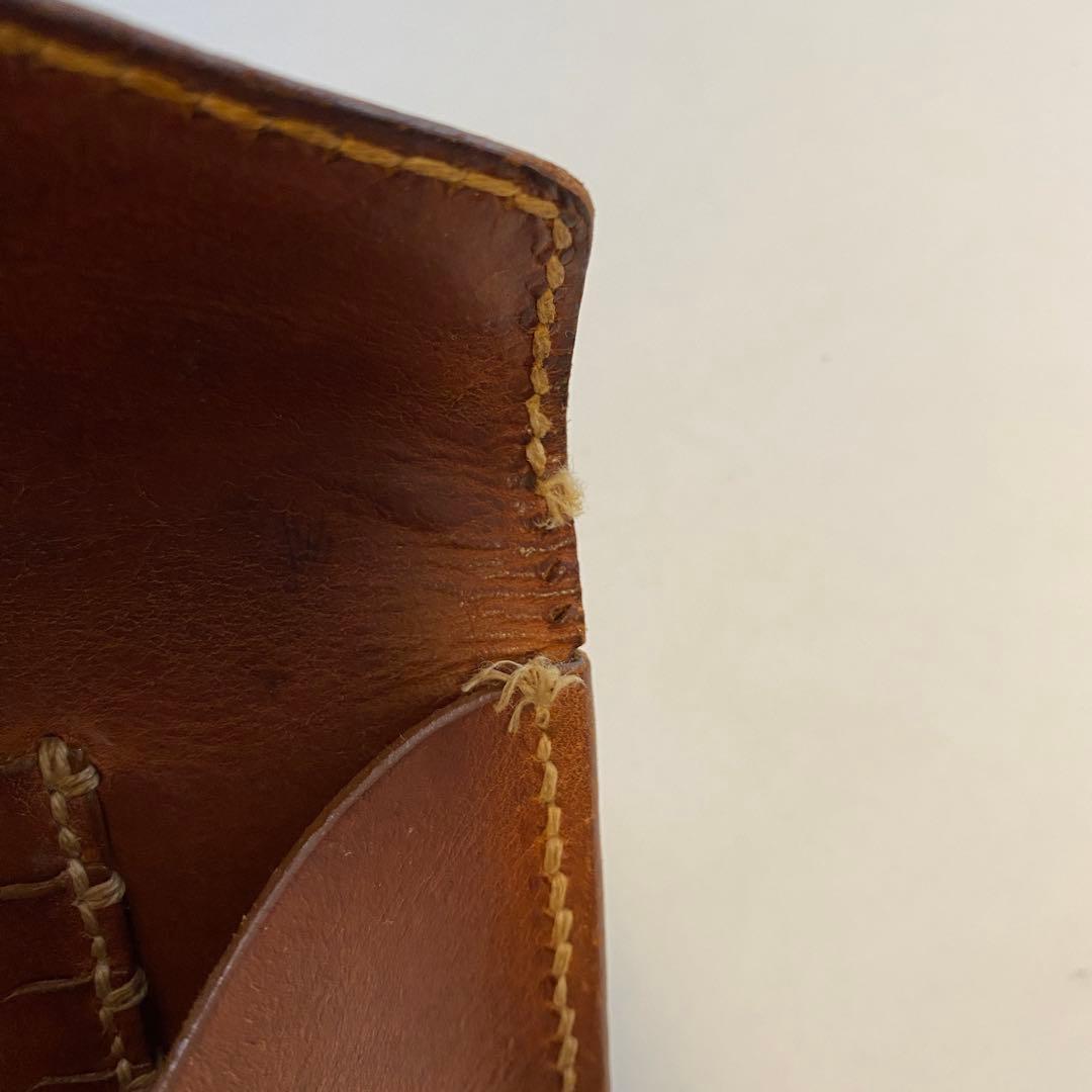 廃番 希少 HENRY CUIR アンリークイール ステッチ 長財布 レザー