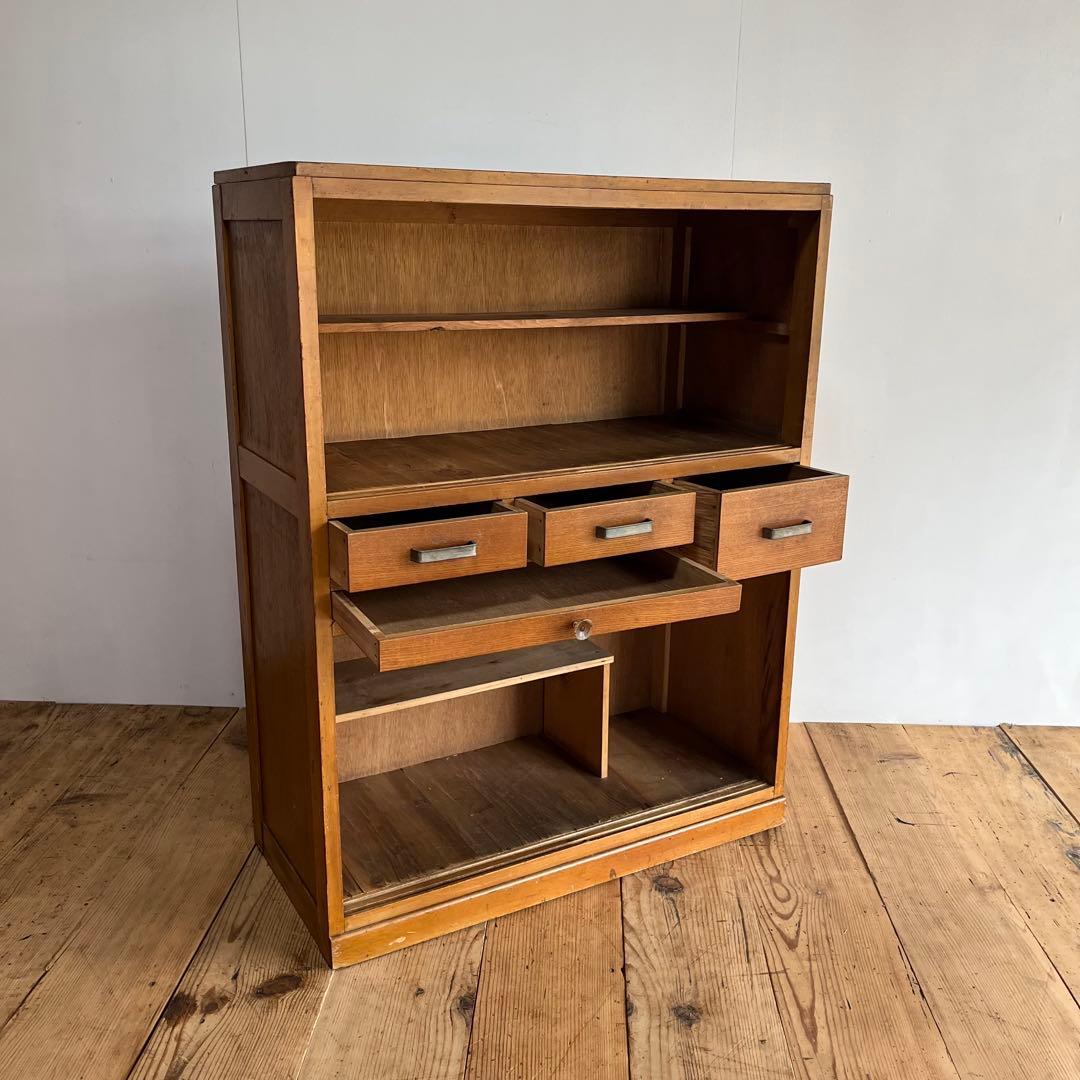 アンティーク チェスト 食器棚 本棚 レトロ 飾り棚 《送料込み》