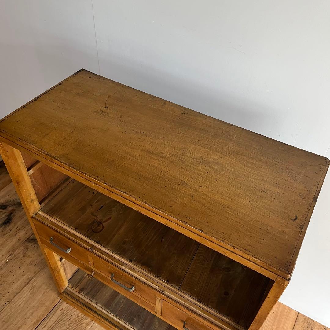 アンティーク チェスト 食器棚 本棚 レトロ 飾り棚 《送料込み》