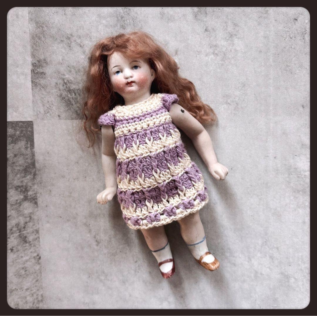 お盆セール　アンティーク 赤毛の女の子オールビスクドール ミニョネット