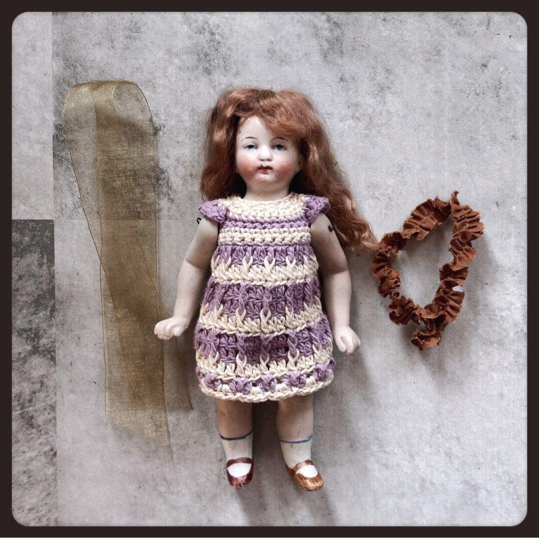 お盆セール　アンティーク 赤毛の女の子オールビスクドール ミニョネット