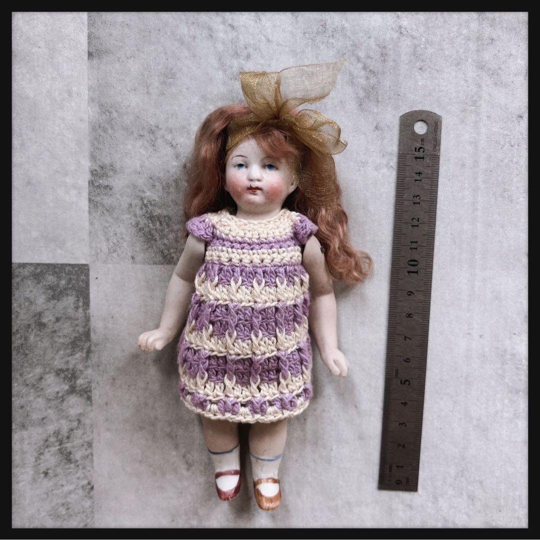 お盆セール　アンティーク 赤毛の女の子オールビスクドール ミニョネット