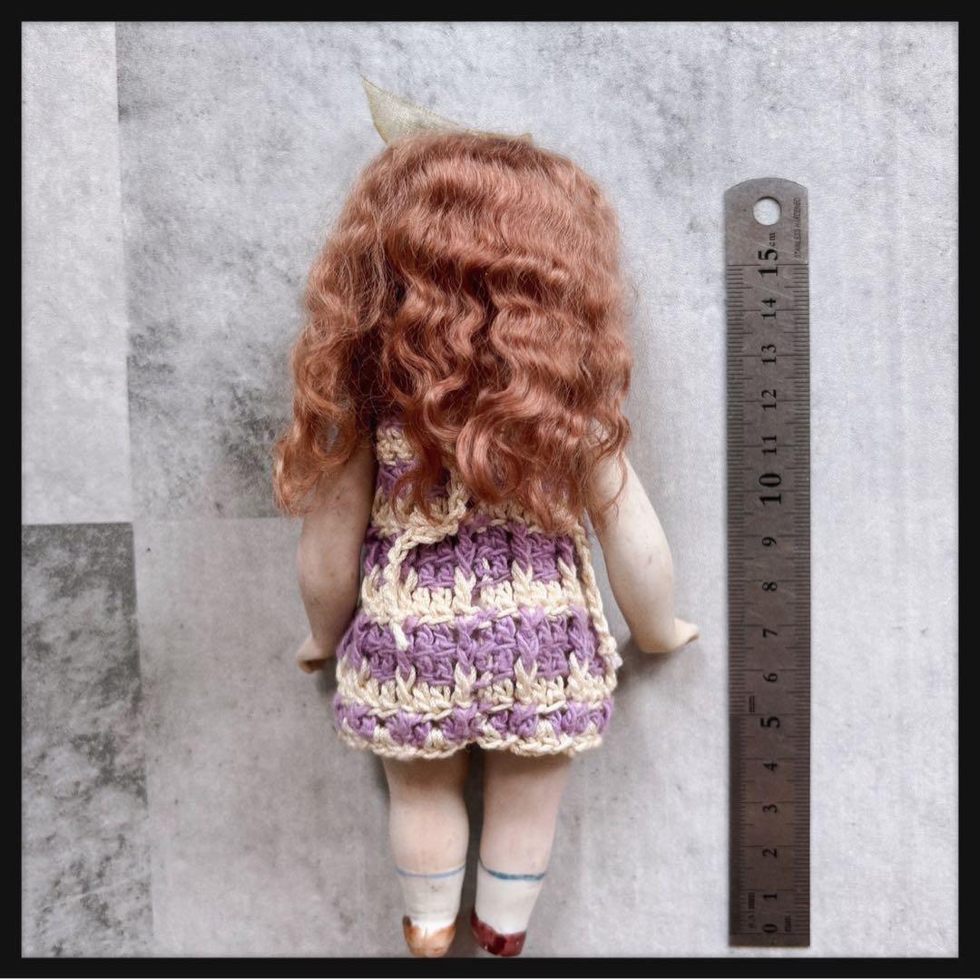 お盆セール　アンティーク 赤毛の女の子オールビスクドール ミニョネット