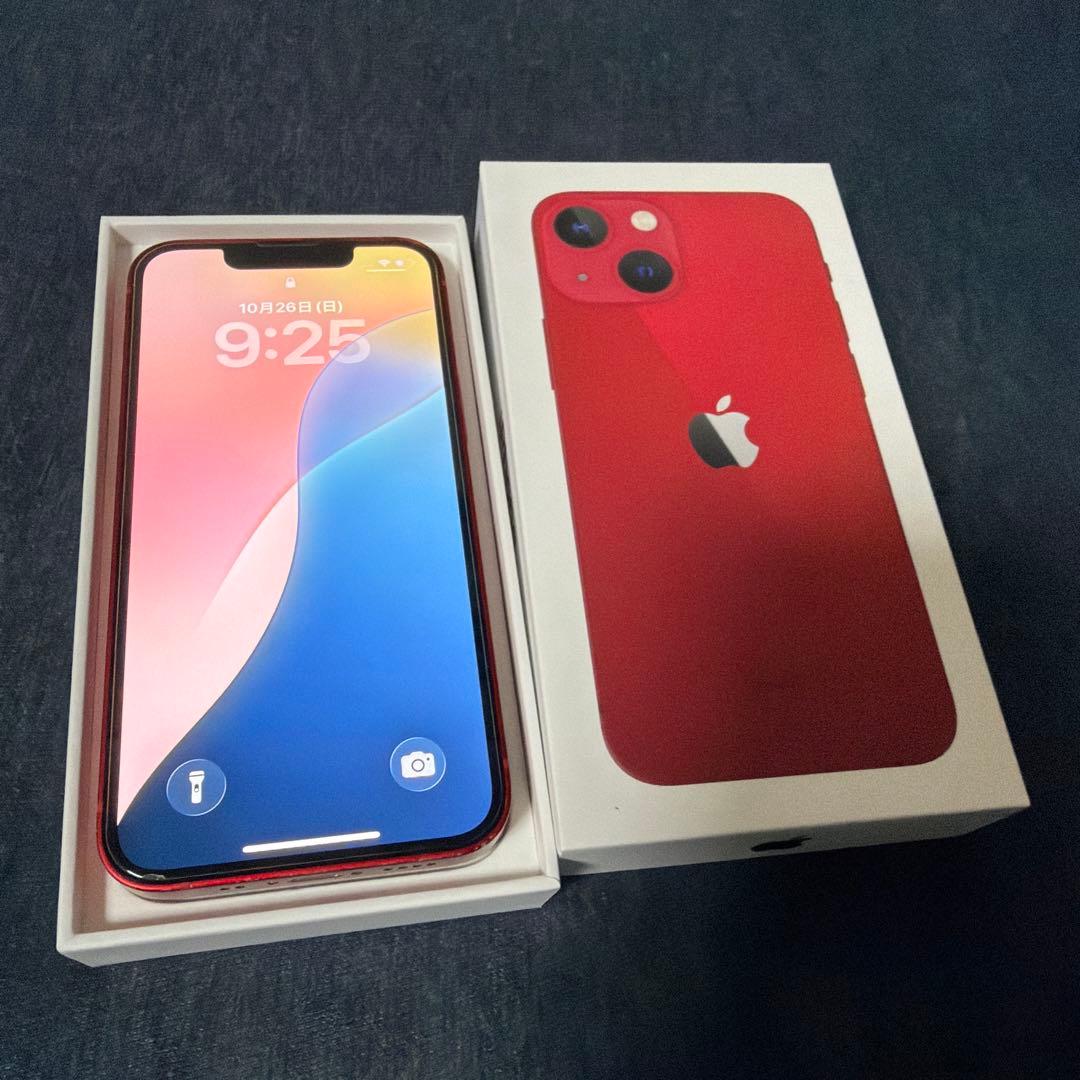 【美品】【新品バッテリー】【SIMフリー】iPhone13mini 128GB赤