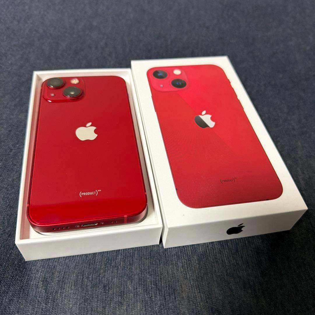 【美品】【新品バッテリー】【SIMフリー】iPhone13mini 128GB赤
