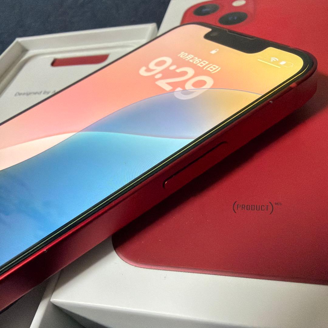 【美品】【新品バッテリー】【SIMフリー】iPhone13mini 128GB赤