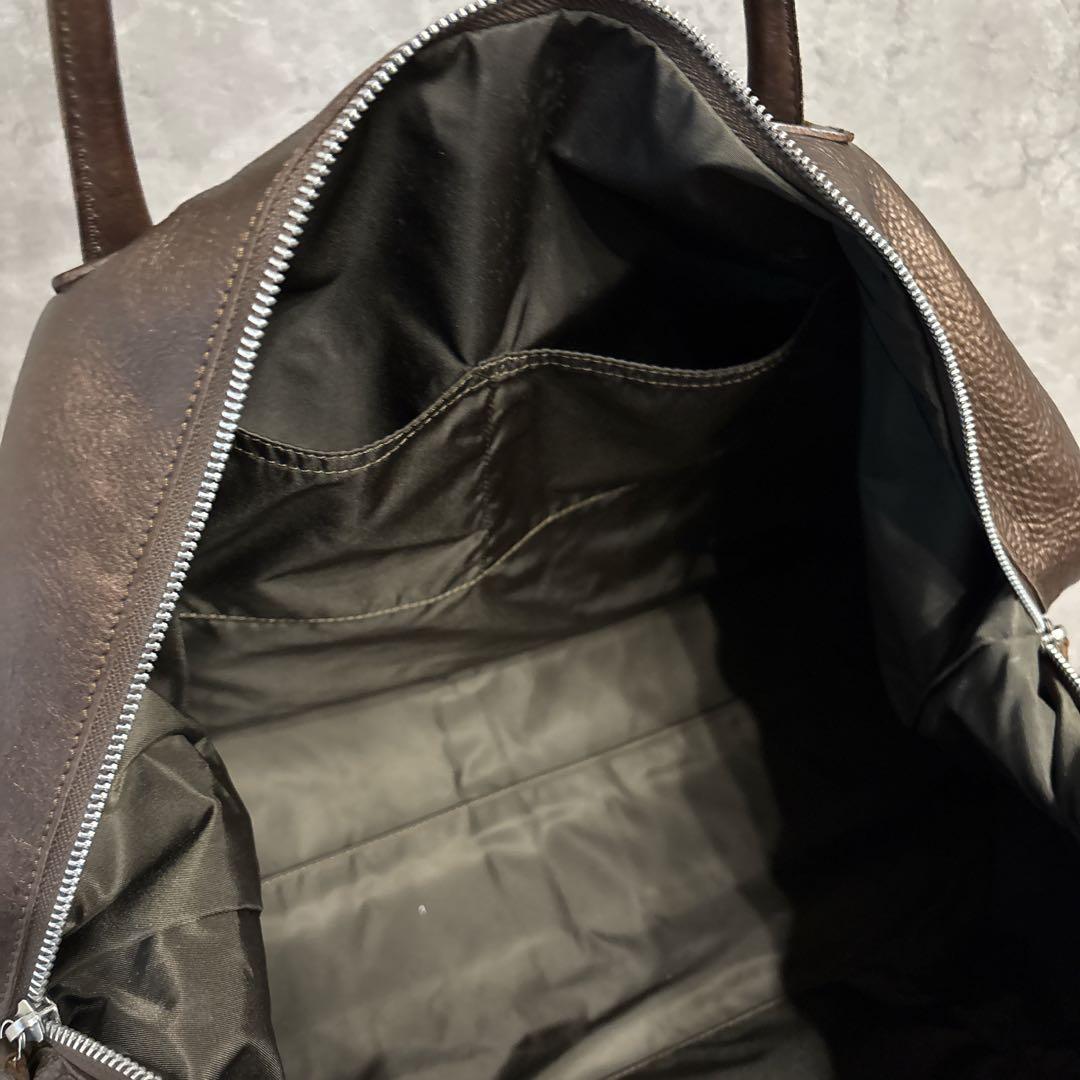 美品 Felisi フェリージ ボストンバッグ オールレザー ブラウン ビジネス