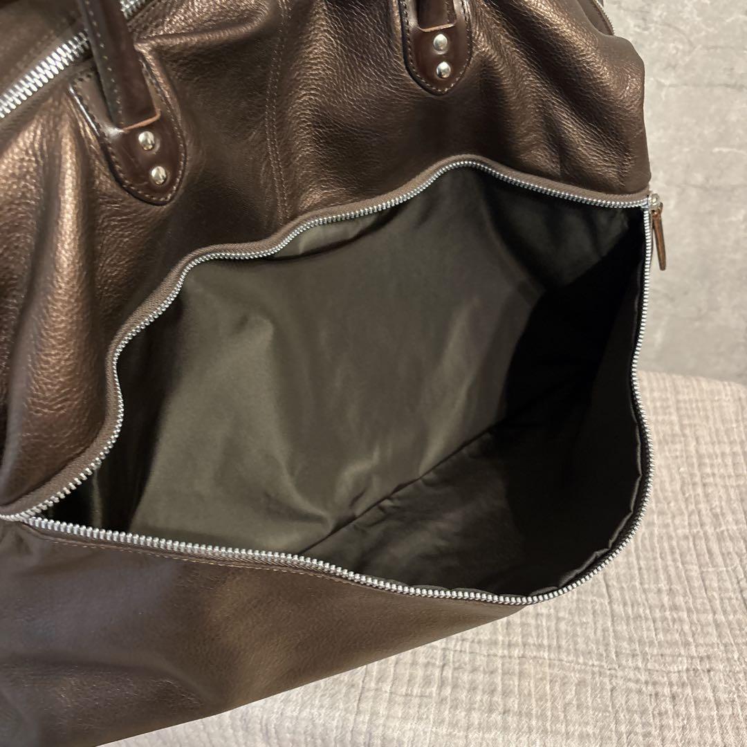 美品 Felisi フェリージ ボストンバッグ オールレザー ブラウン ビジネス