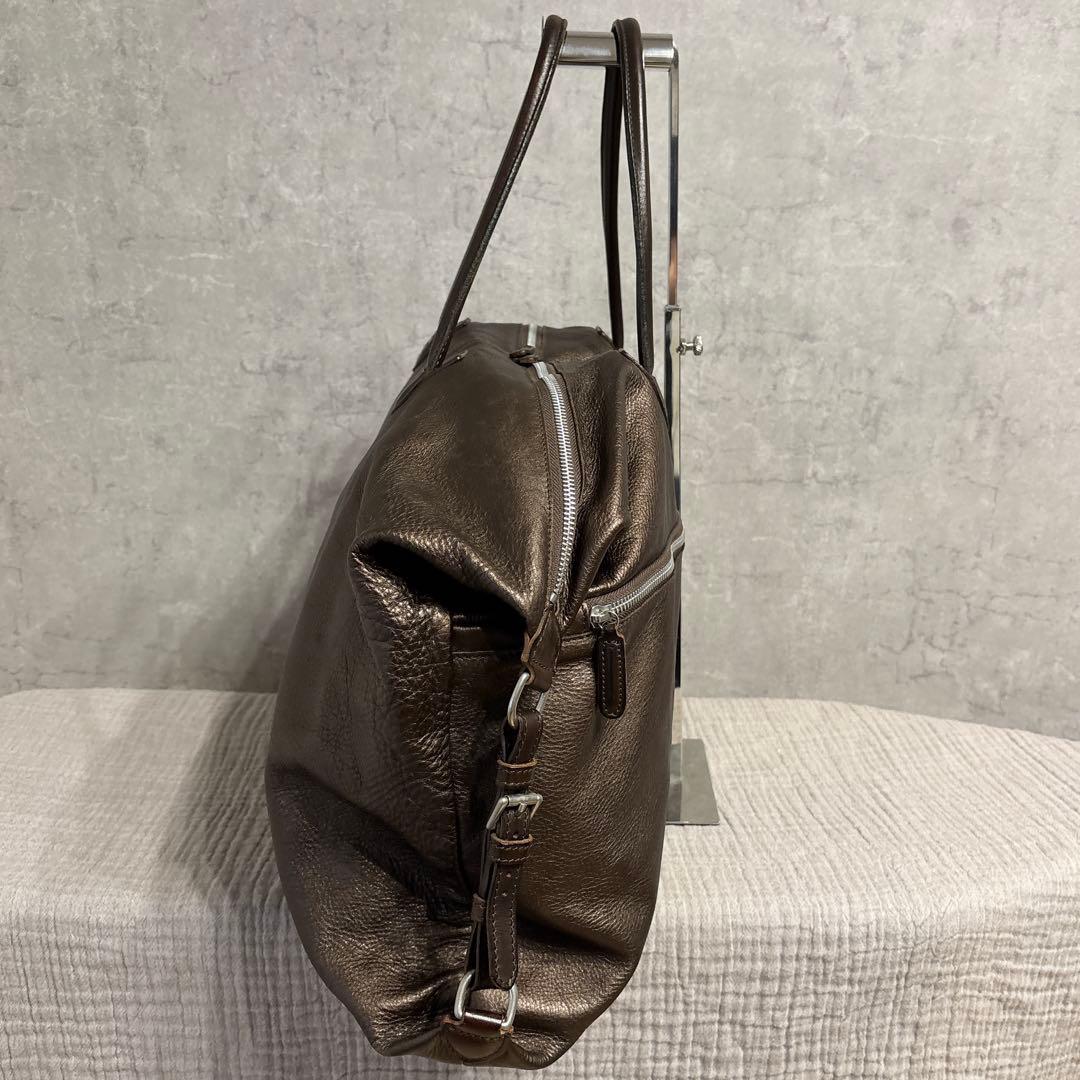 美品 Felisi フェリージ ボストンバッグ オールレザー ブラウン ビジネス