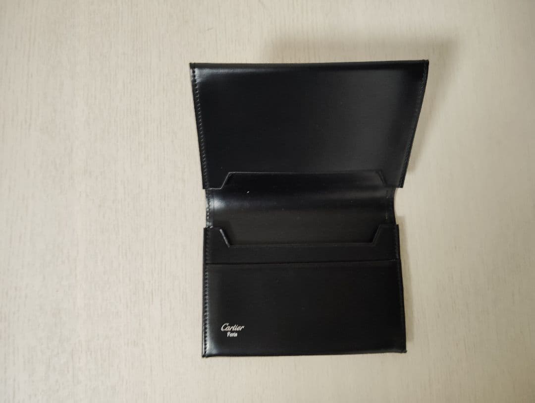 Cartire カルティエ　名刺入れ　カードケース　ブラックレザー