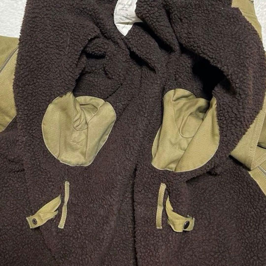 HOUSTON USN デッキコート IDEAL フード 裏ボア カーキ系 S