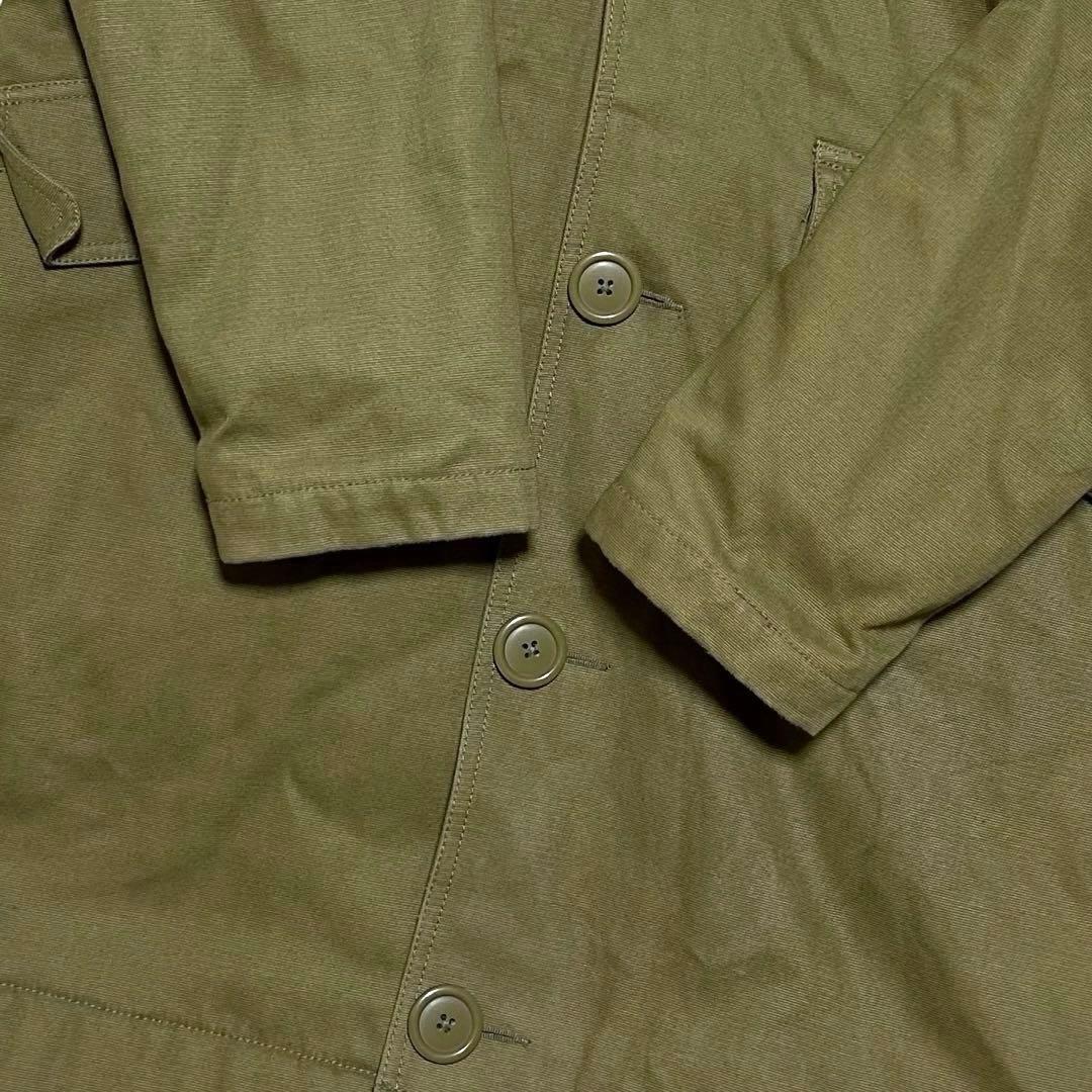 HOUSTON USN デッキコート IDEAL フード 裏ボア カーキ系 S