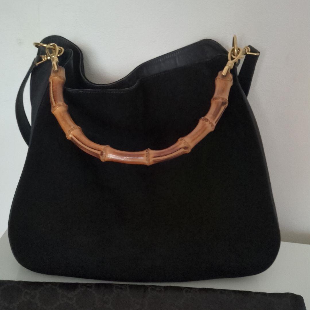 GUCCI　バンブー　ショルダーバック　スエード