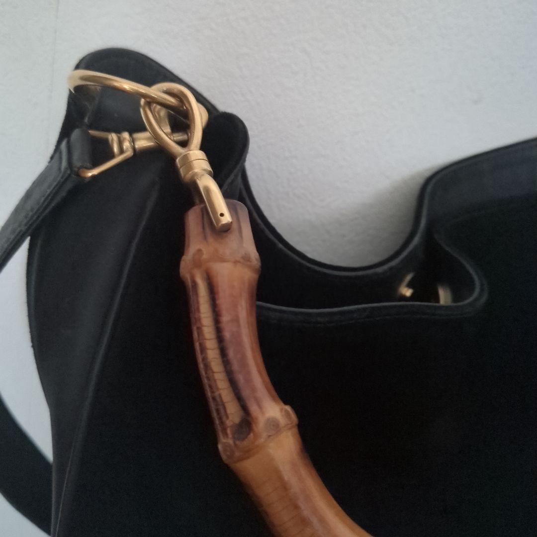 GUCCI　バンブー　ショルダーバック　スエード