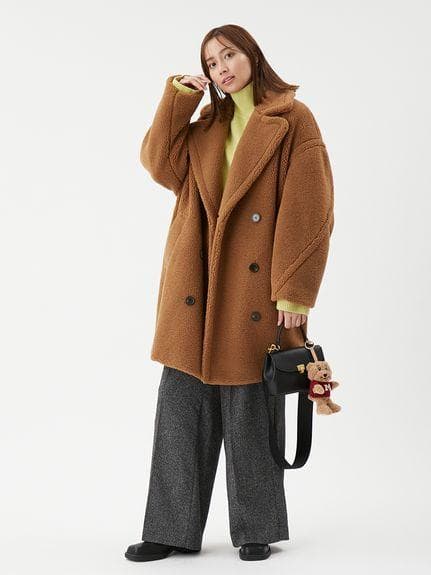 Mila Owen オーバーサイズボアコート キャメル 0サイズ　袖タグなし