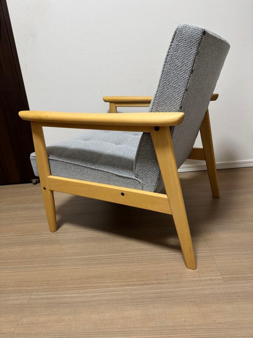 カリモク60 Kチェアー　1シーター　ミストグレー