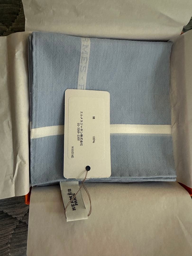 新品 未使用 エルメス HERMES ハンカチ 《 ジャカード H 》 紙袋付き