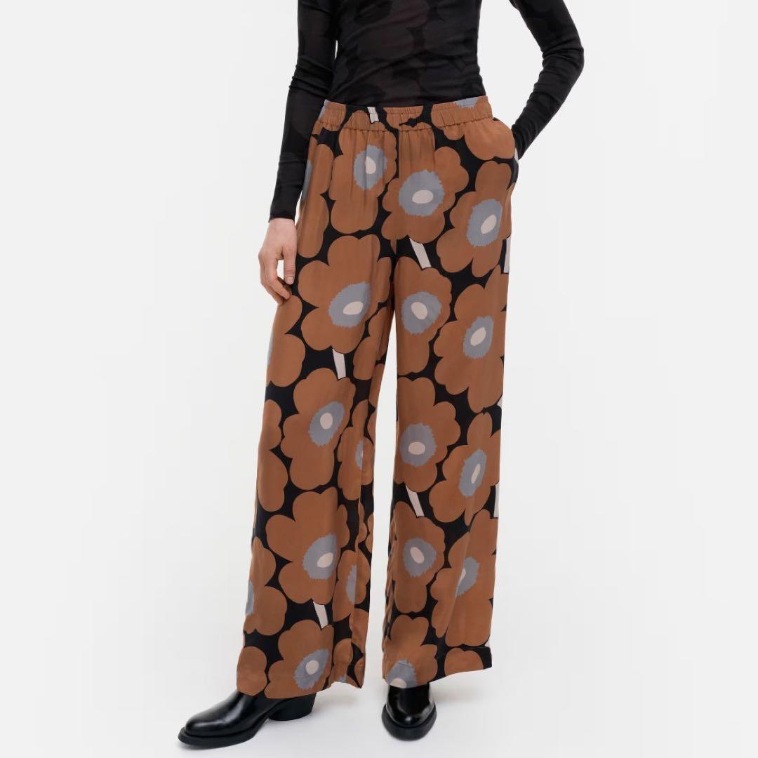 マリメッコ　marimekko ウニッコ ブラウンパンツ　xs