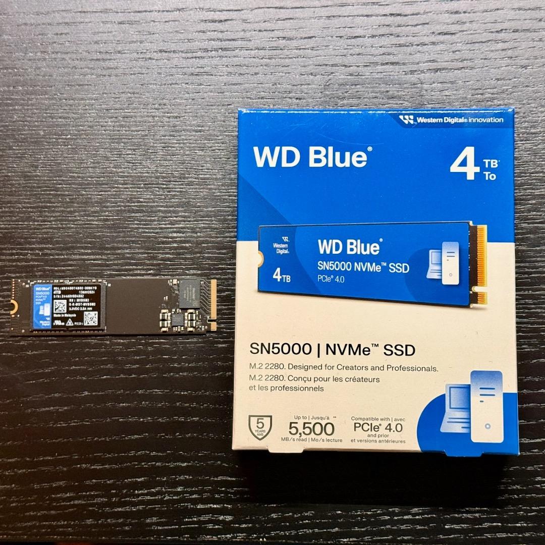 WD Blue SN5000 NVMe 4TB M.2 SSD 使用時間少