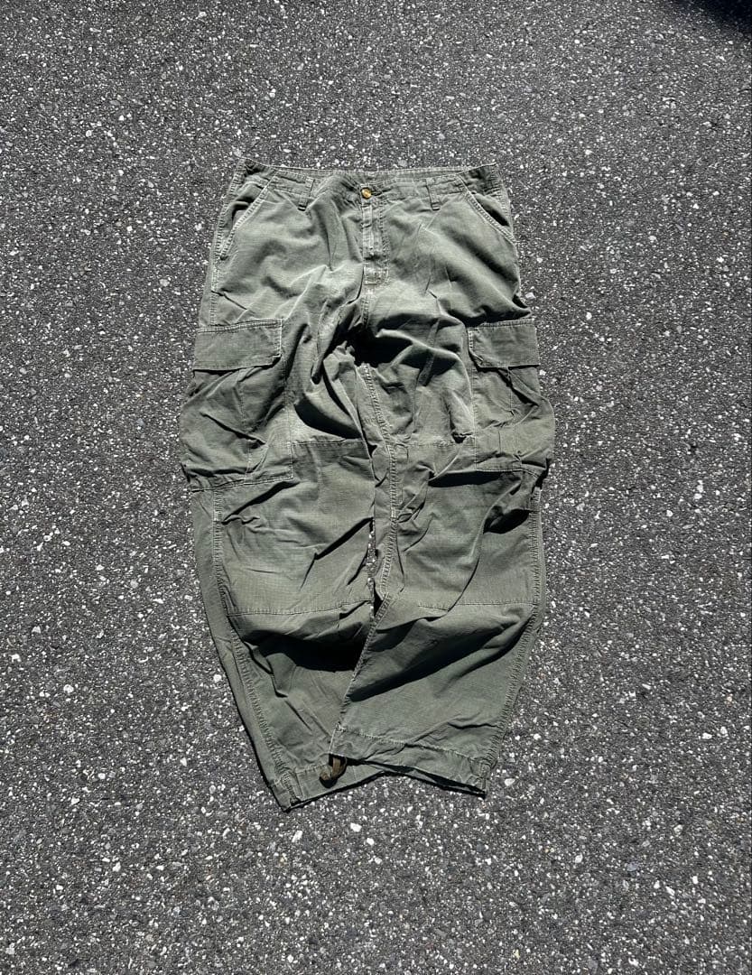 90s Carhartt 極太パンツ 36/32古着 オリーブ