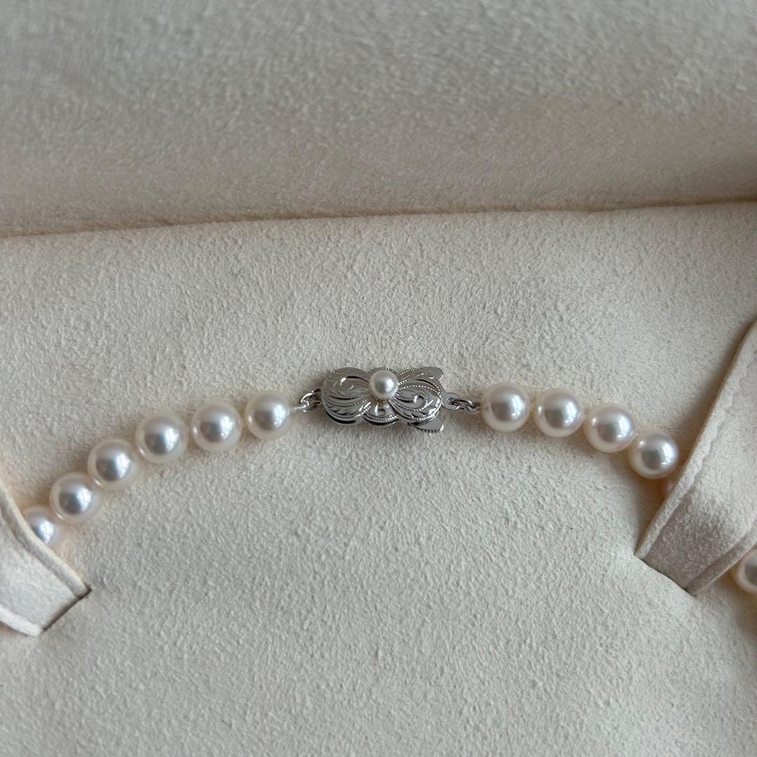 【美品・糸替え済】ミキモト　パールネックレス　約6.5-7.0㎜　約43㎝