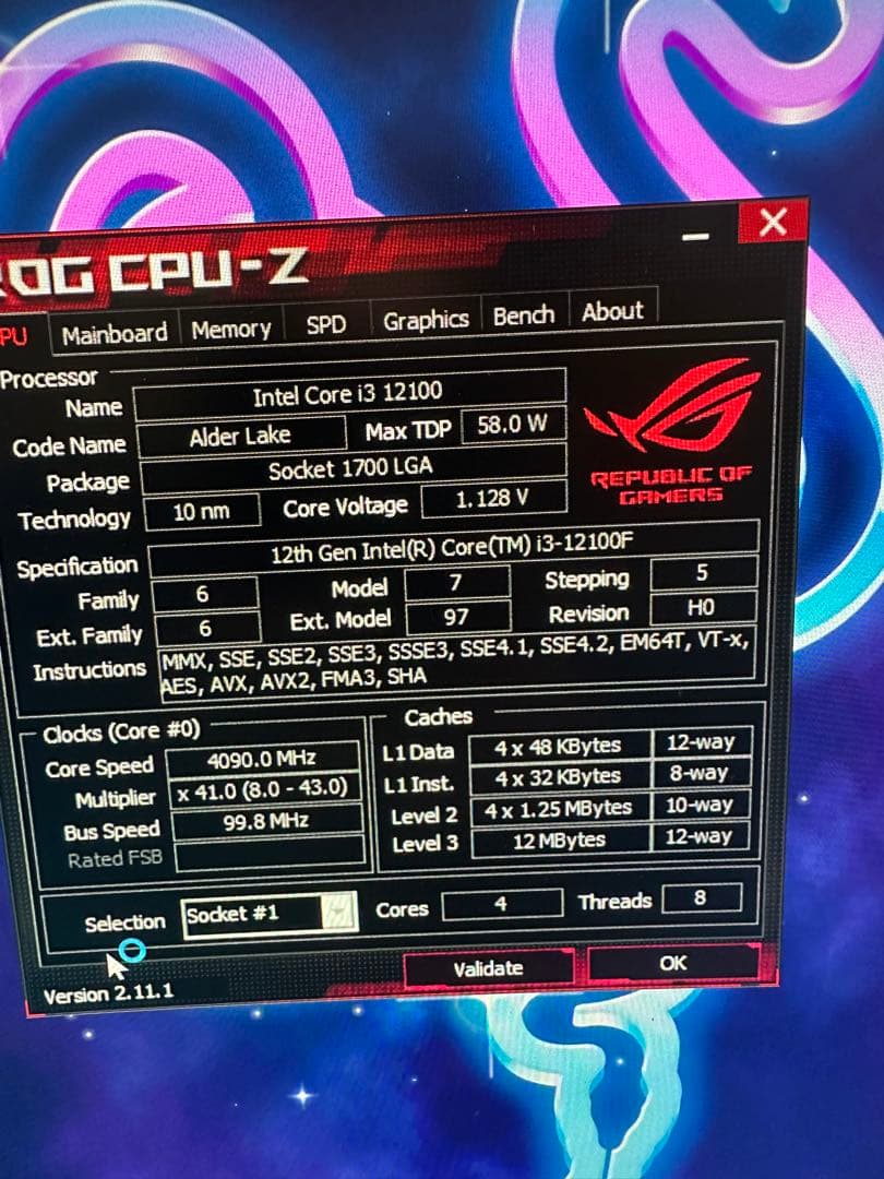 CPU + マザーボードセットi3-12100F