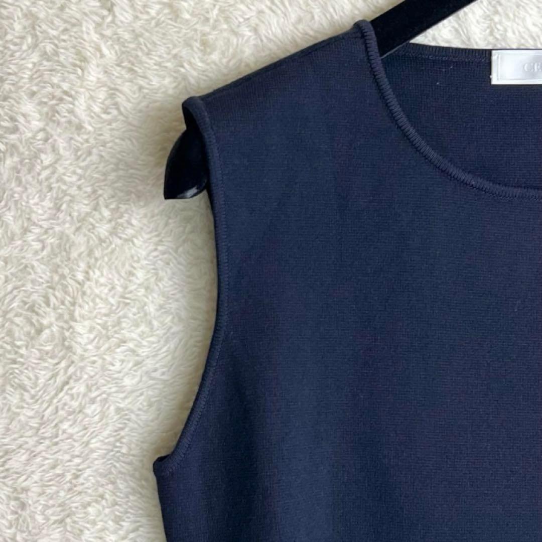 【セルフォード】レーヨンニットロングワンピース☆ノースリーブ☆クルーネック☆M