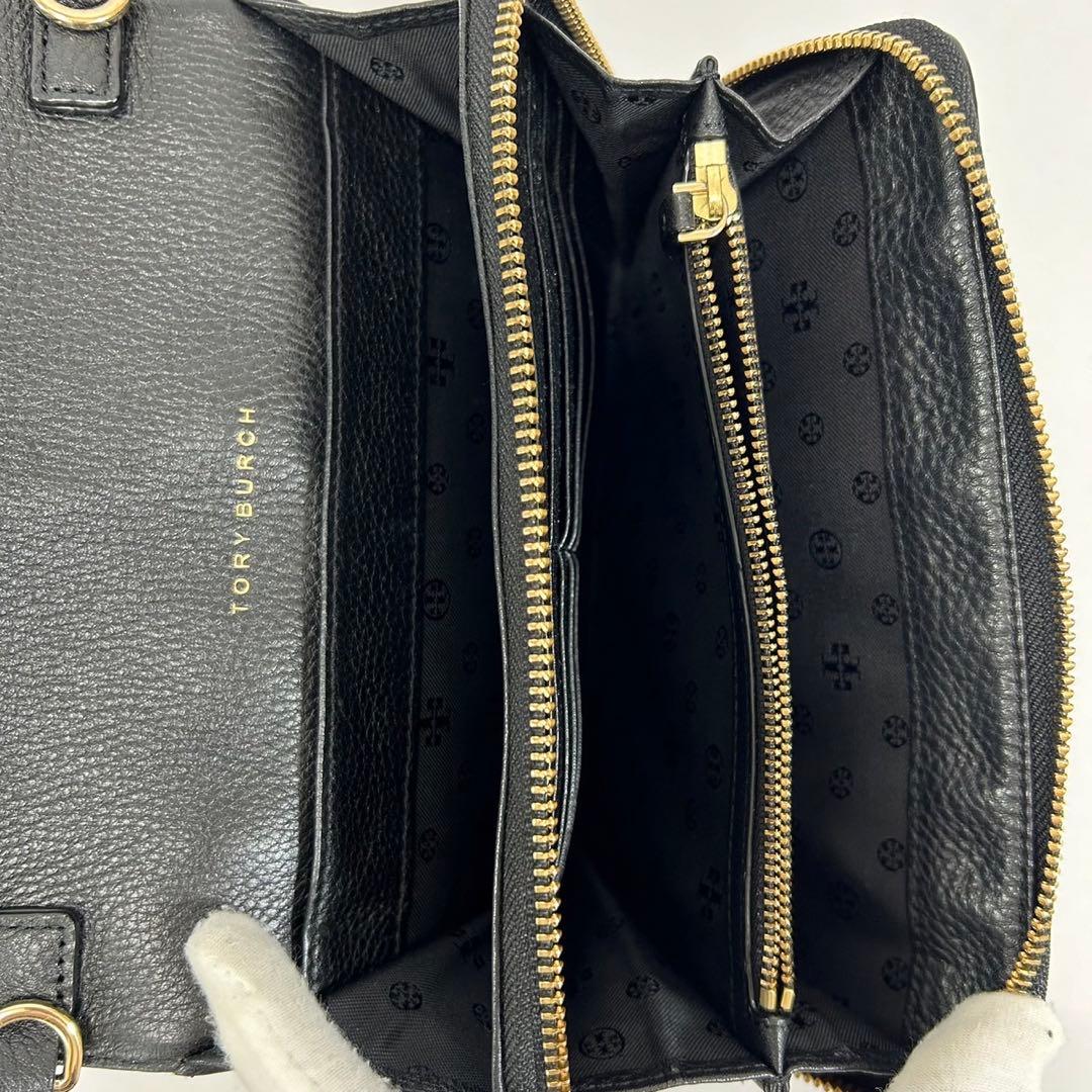 【極美品】トリーバーチ 2way ショルダーウォレット レザー 肩掛け 黒