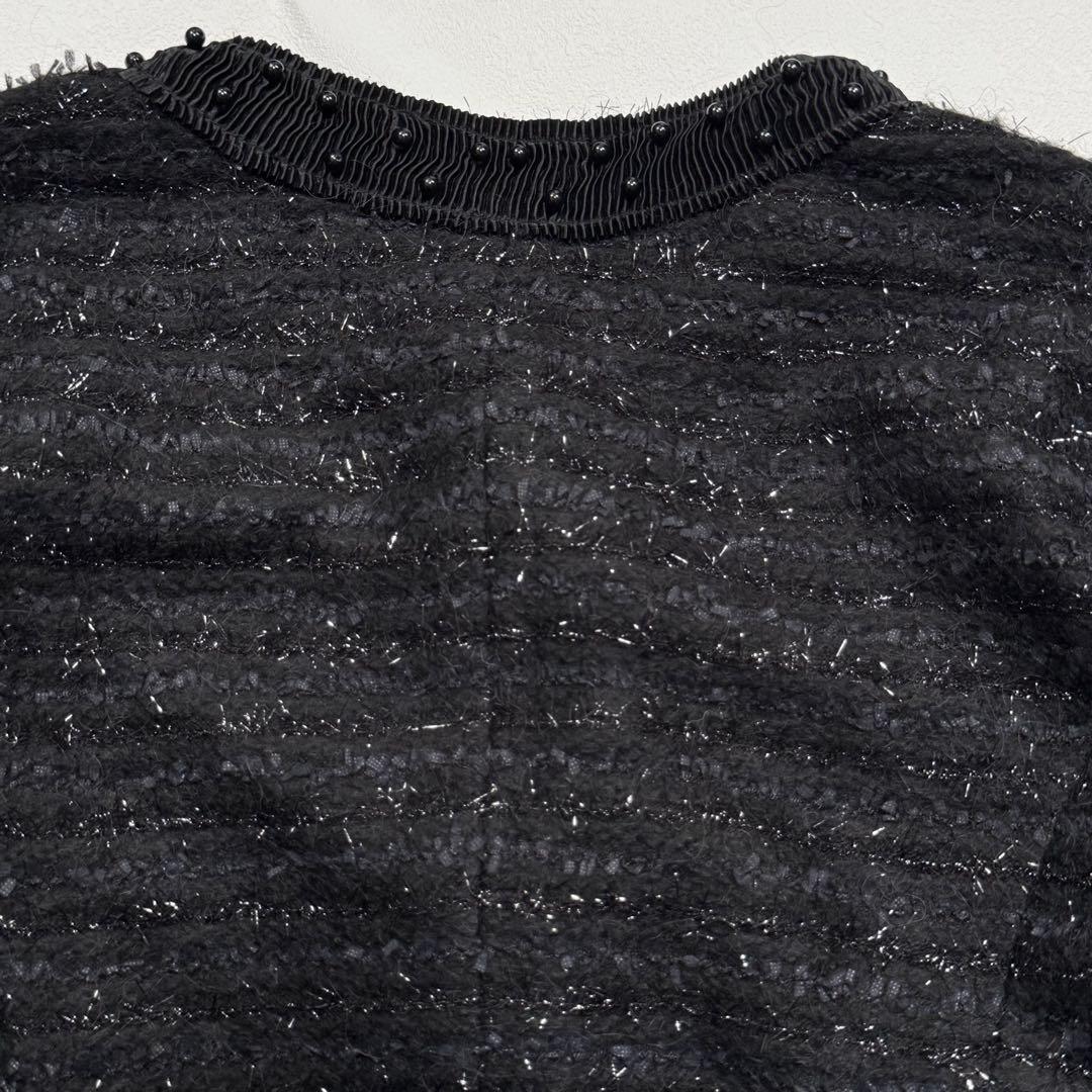 希少 大きいサイズ ノコオーノ ノーカラー ジャケット ツイード ロング 42