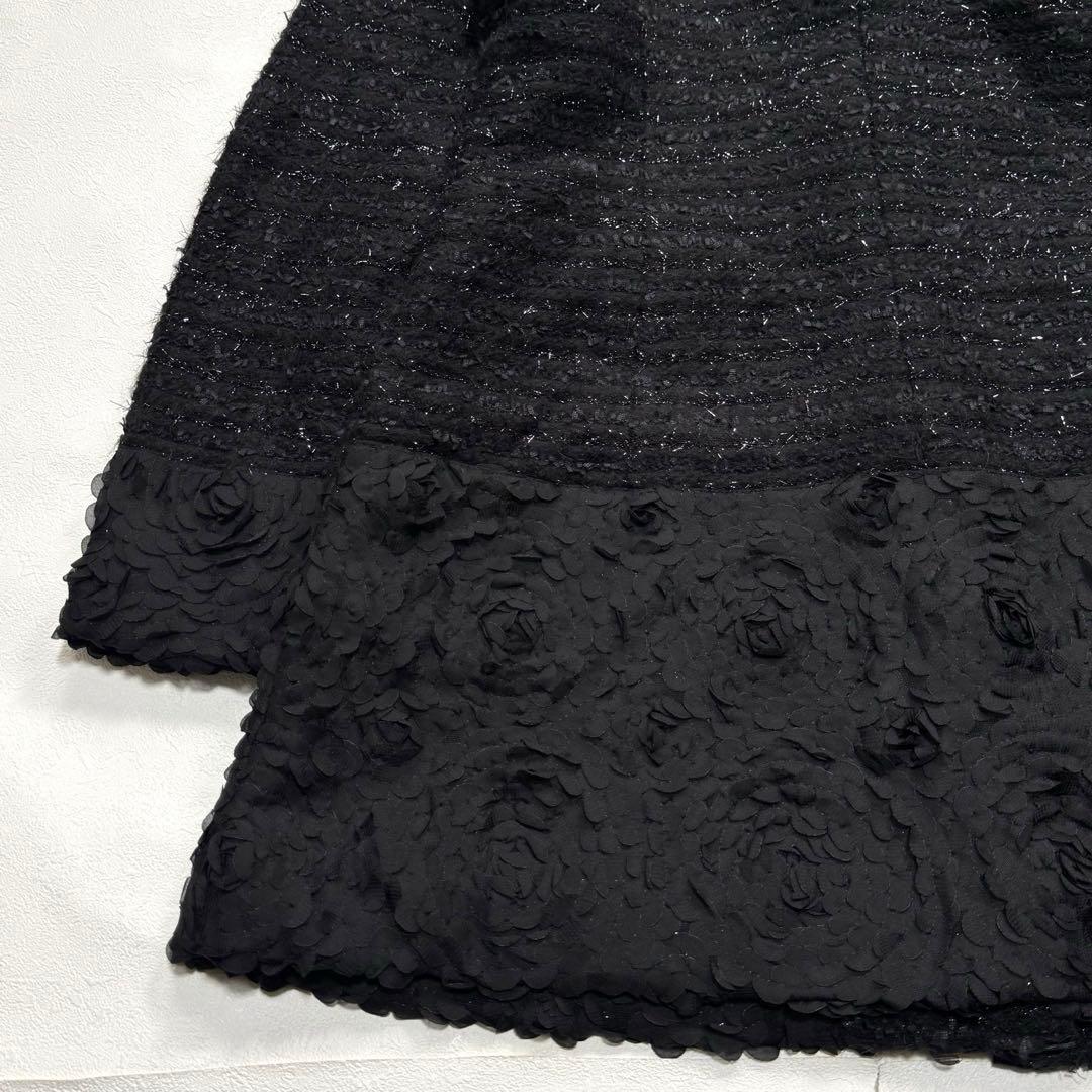 希少 大きいサイズ ノコオーノ ノーカラー ジャケット ツイード ロング 42