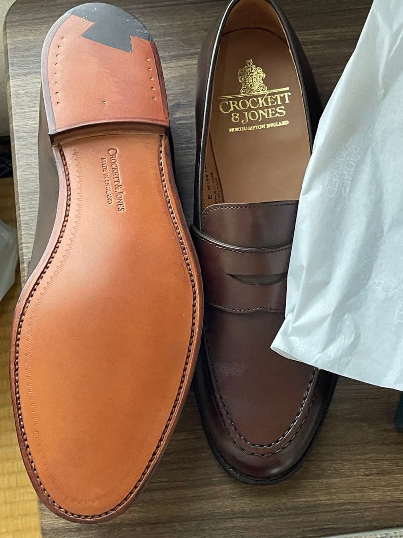 新品未使用シューツリー付CROCKETT&JONES Boston2ブラウン