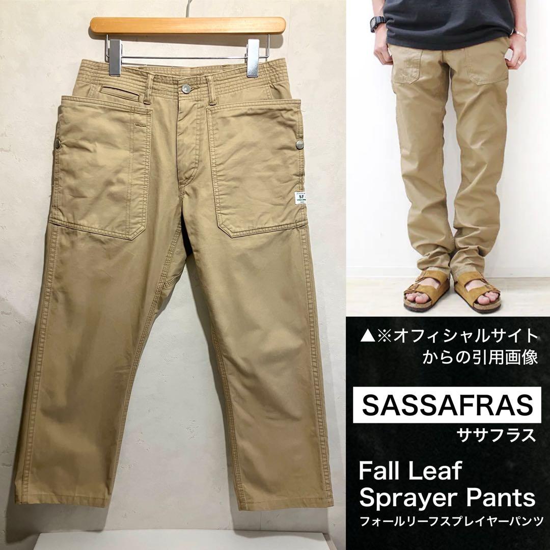 SASSAFRAS フォールリーフスプレイヤーパンツ ギャバジン生地使用