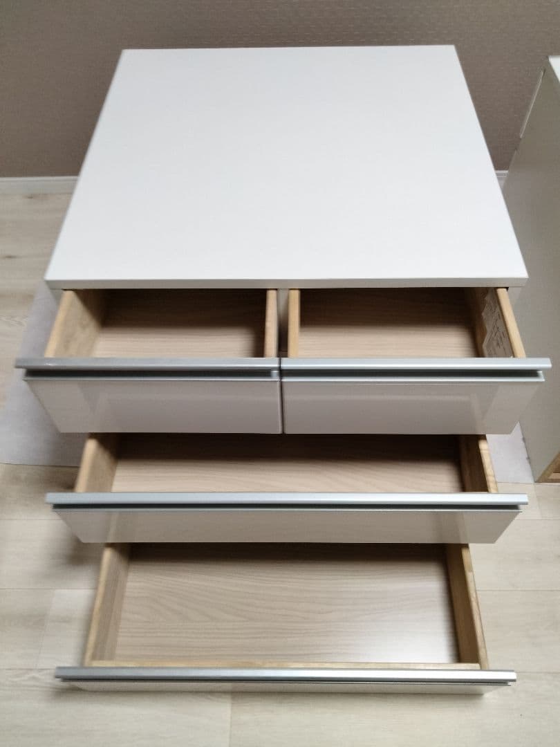 ★あい★ホワイト木製チェスト 3段引き出し付き