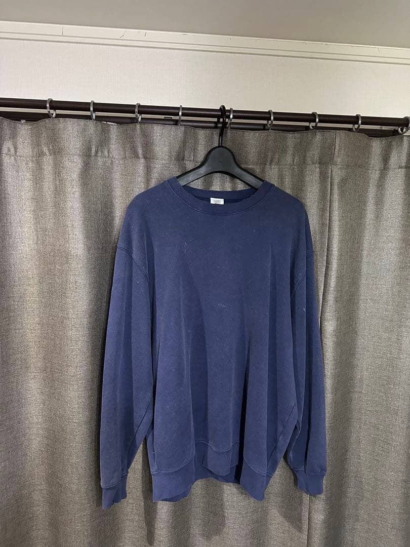 【aaa】6(ROKU) ダメージ スウェット クルーネック