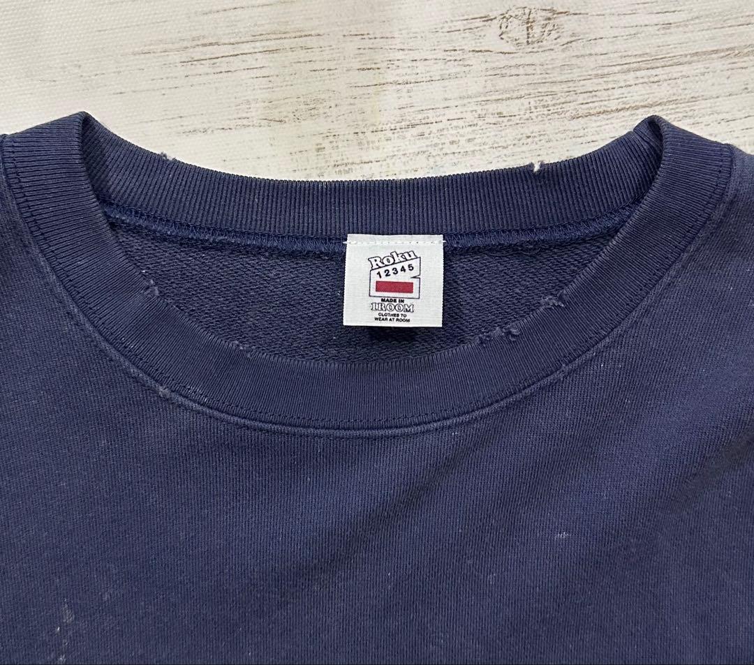 【aaa】6(ROKU) ダメージ スウェット クルーネック