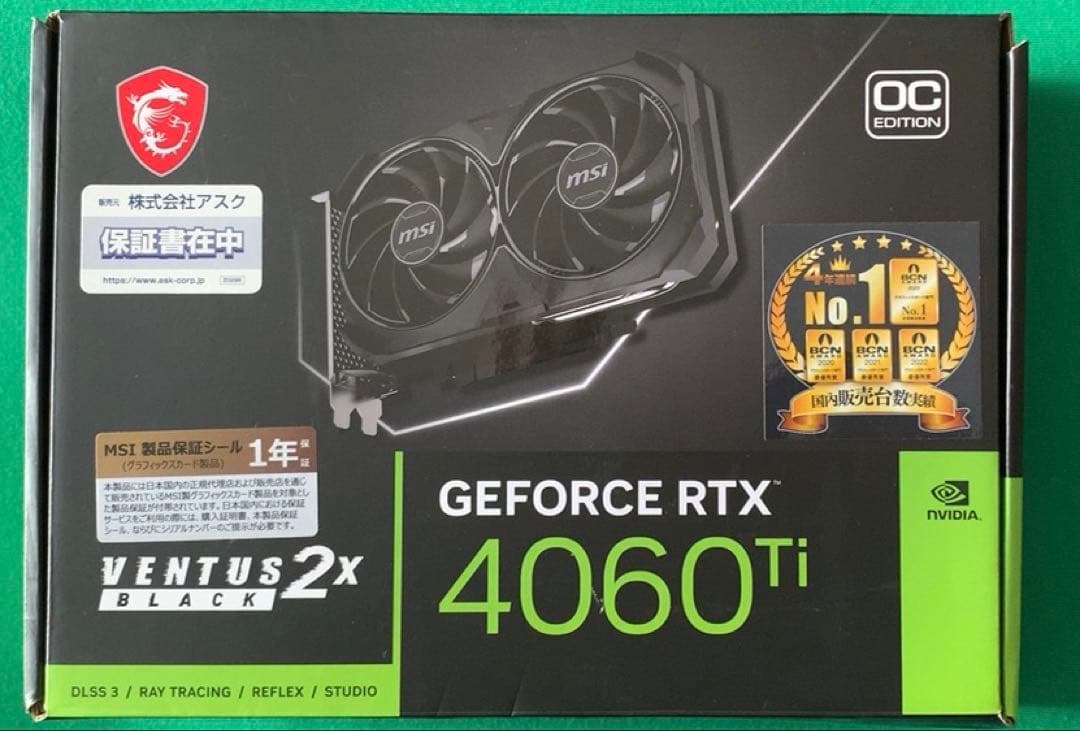 【中古】MSI GeForce RTX 4060 Ti