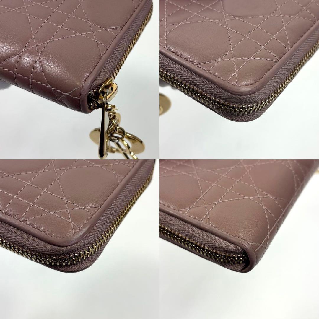 クリスチャンディオール　長財布　レディディオール　カナージュ チャーム　カード付