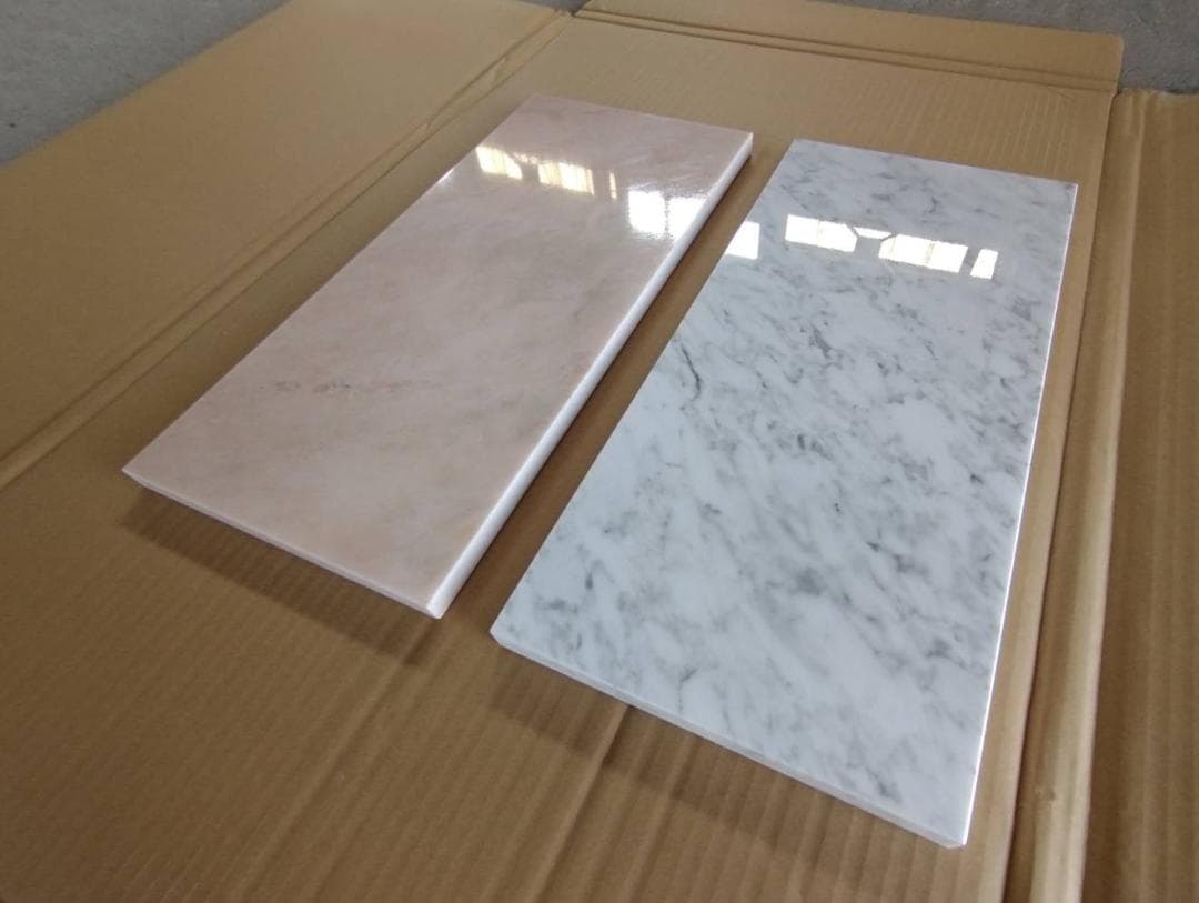【t.mari】天然大理石　特注天板　5面磨き　2枚セット　送料無料