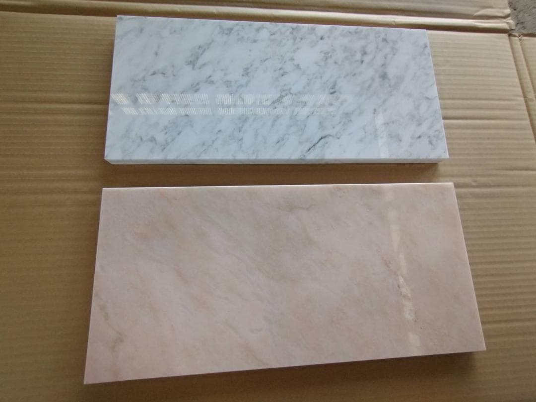 【t.mari】天然大理石　特注天板　5面磨き　2枚セット　送料無料