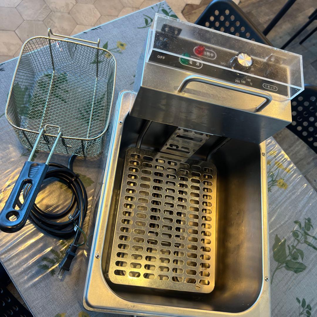 電気フライヤー ステンレス製 温度設定付き