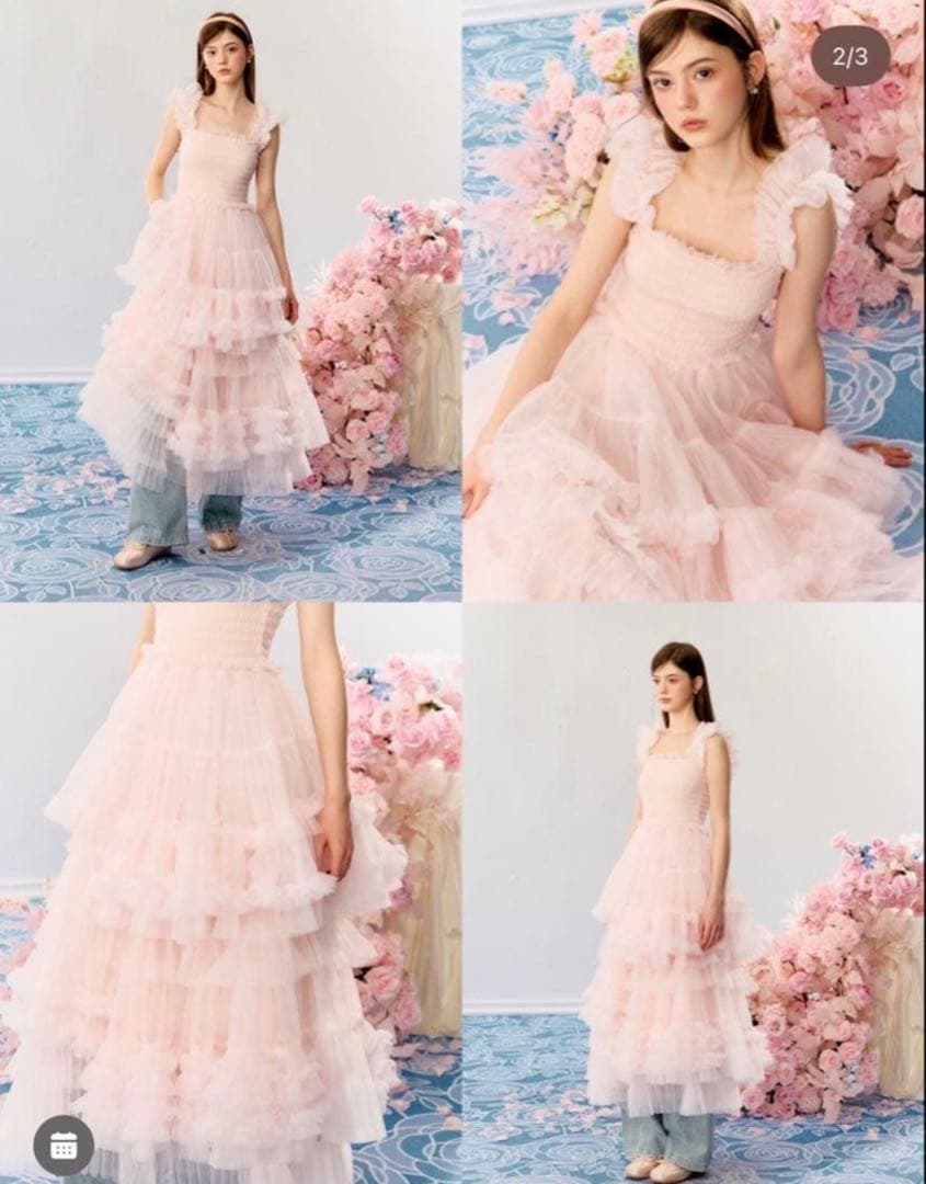 【新品】”Ballerina” blooming tulle dress
