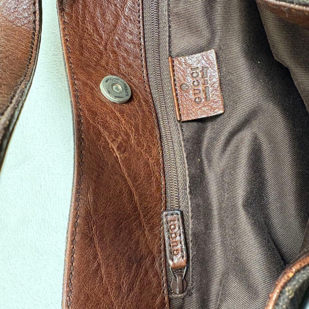 グッチ ワンショルダー ハンドバッグ GGキャンバス レザー ホースビット