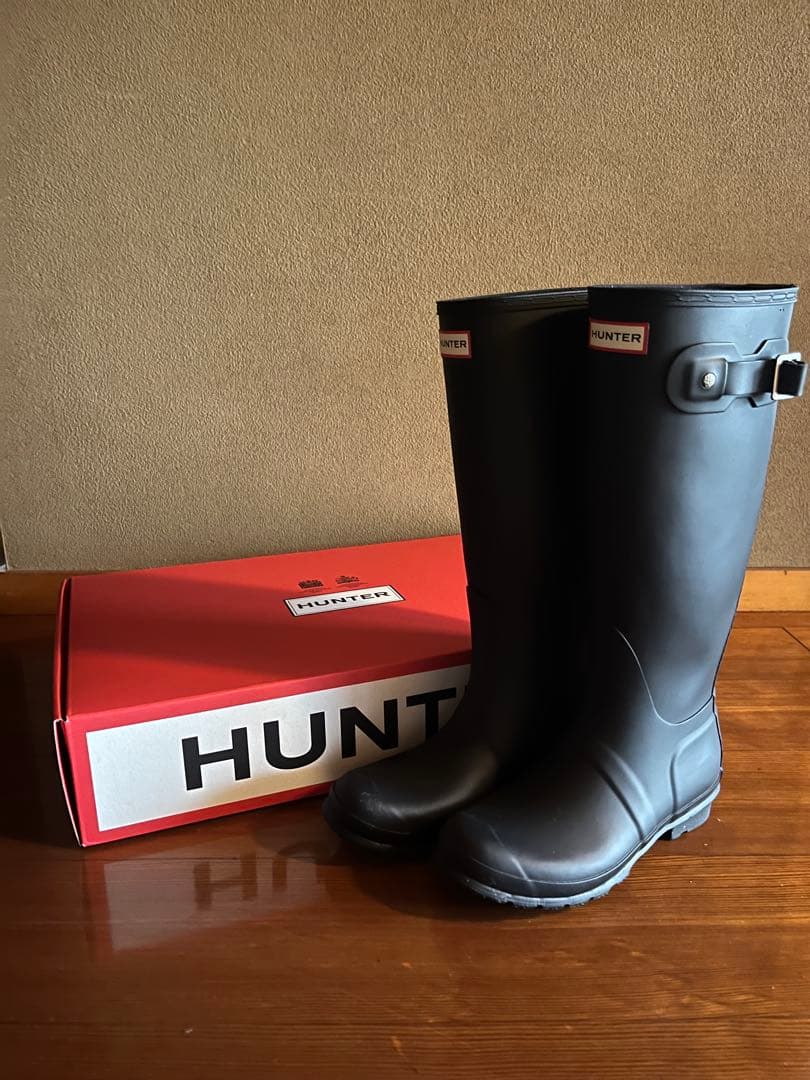 HUNTER レディース オリジナル トール レイン ブーツ　ブラック　24cm