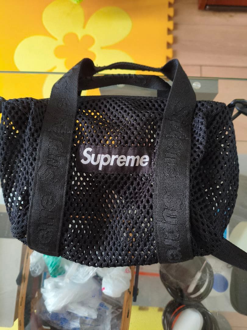 Supreme メッシュドラムバッグ 黒