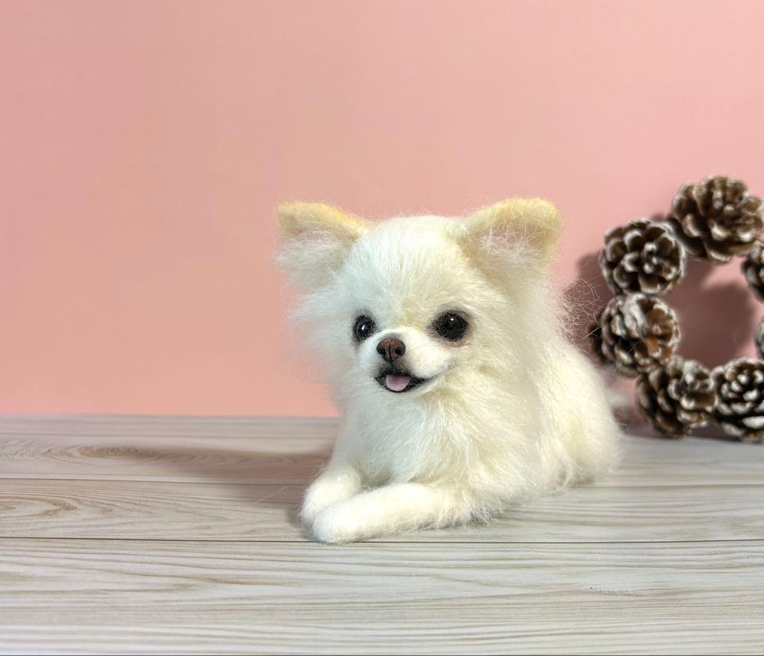 羊毛フェルト　にこにこチワワちゃん　ロングコートチワワ　no.20