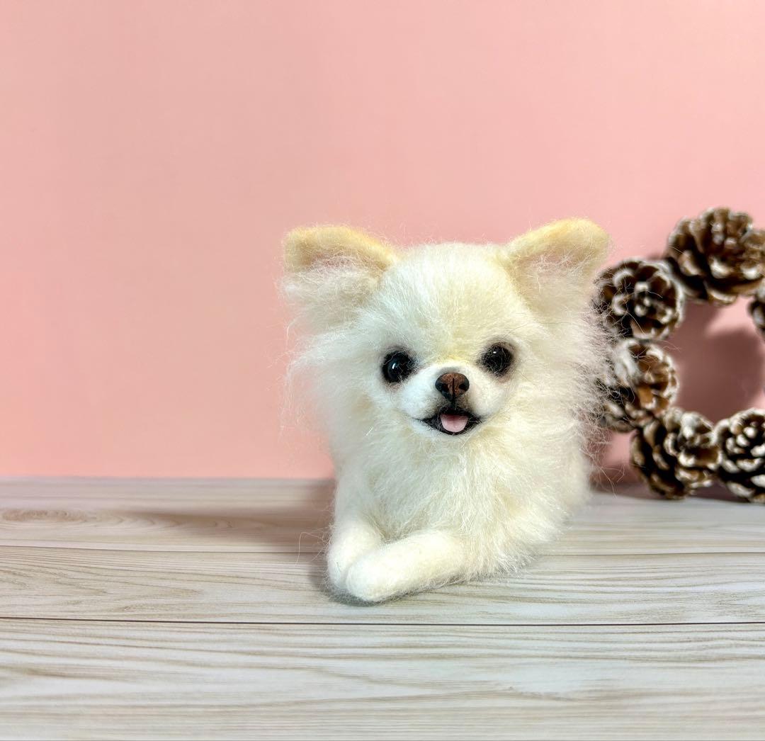 羊毛フェルト　にこにこチワワちゃん　ロングコートチワワ　no.20