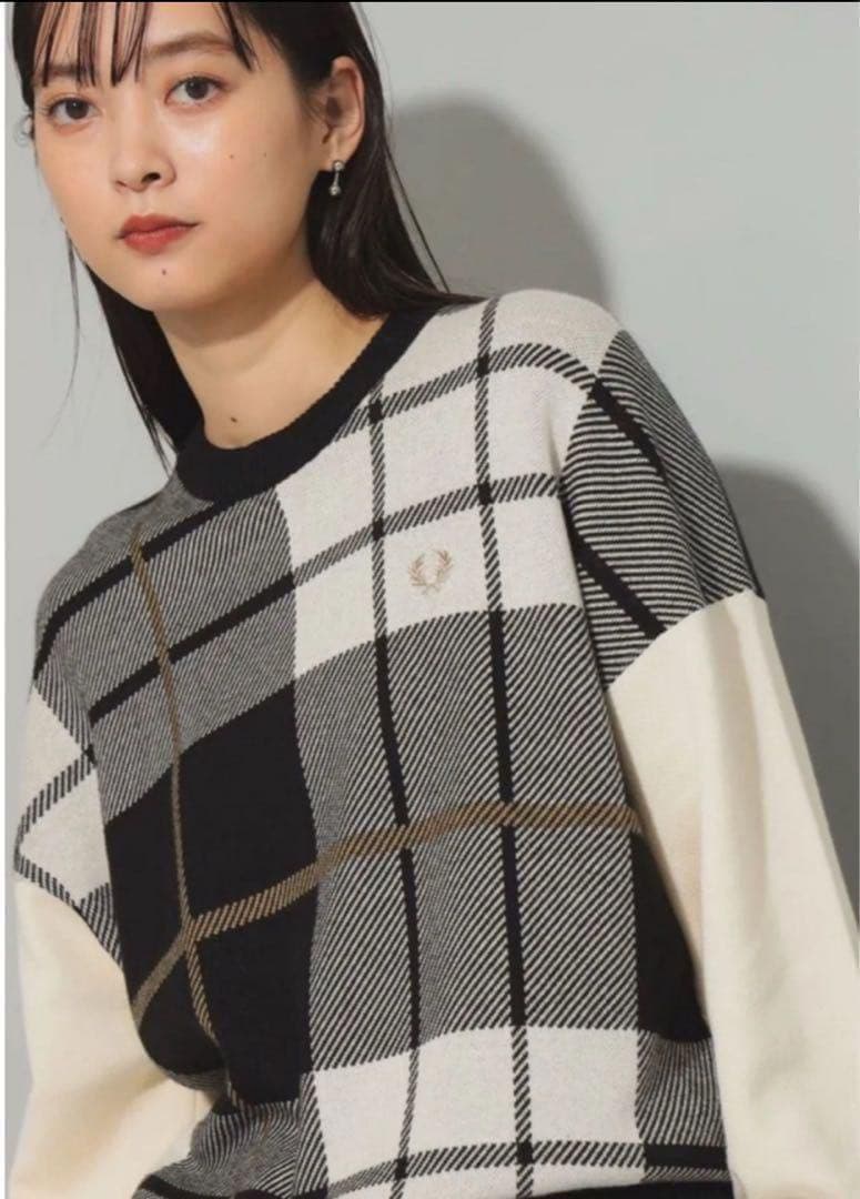 FRED PERRY × Ray BEAMS / 別注 タータンチェック ニット